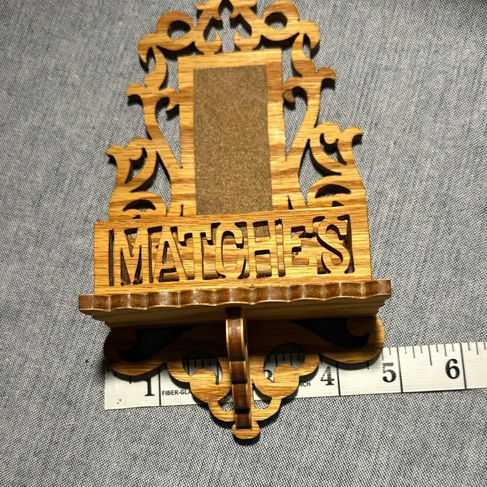 Ornate Wooden Wall Match Holder